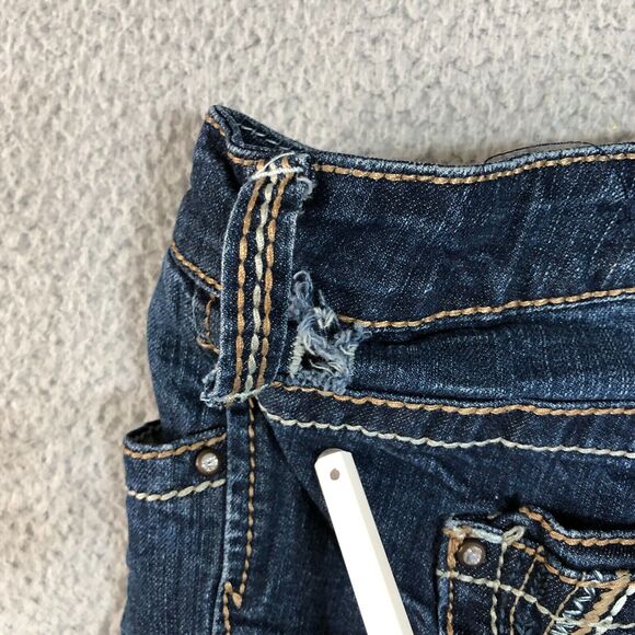 Ariya Jeans Womens 13/14 Blue Flare Leg Distressed Grunge Preppy Denim Outdoor - Picture 2 of 10